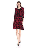Taylor Dresses Rose Printer Sweater Dress With Cardigen Set, Crimson/Black, XLarge