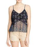 Crinkled Sheer Tank Top Navy M