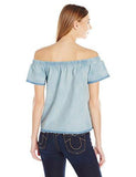 True Religion Denim Off The Shoulder Top, Indigo, Medium