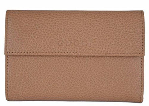 Gucci Whiskey Beige Leather French Wallet Wcoin Pocket