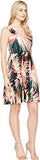 Maggy London Techno Palm Jersey Pleated Fit And Flare, Soft White/Orange, 10