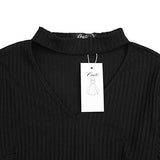 Creti Fashion Sexy Long Sleeve Bodysuit Stretch Top T Shirt