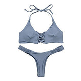 Mooskini 2 Pcs Bikini Brazilian Bottom Braided Rope Swimsuit Swimwear Sus Size 24 B923Gy
