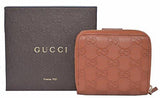 Gucci Saffron Tan Leather Gg Guccissima French Zip Wallet Wcoin
