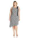 Taylor Dresses Plus Size Asymetric Mini Daisy Double Tier Maxi, Black/White, 18W