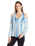 Cold Shoulder CutUp Top, Tie Dye, L