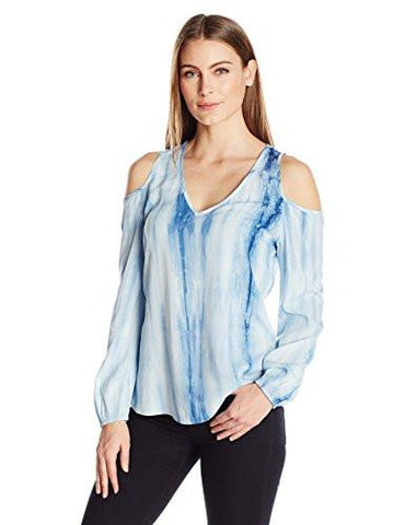 Cold Shoulder CutUp Top, Tie Dye, L