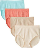 4 Pack Jacquard Dot Full Brief Panty, Seaspray/Black/Blossom/Sun Beige, Medium