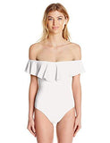 Gypsy Solids Offtheshoulder Bandeau One Piece Swimsuit Whitewhite 12