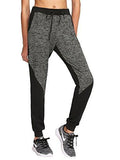 Sweatyrocks Pants Colorblcok Casual Tie Waist Yoga Jogger Pants Small Dark GrayBlack
