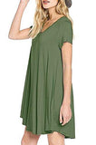 Molerani Summer Casual Loose Pocket Tunic Dressarmy Green2Xl