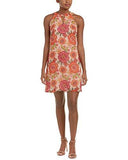 Zinnea Floral KeyHole Chiffon Shift, Tangerine Plum, 8