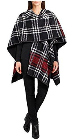 Ike Behar Reversible Fashion Fleece Wrap Blackred Plaidblackred Plaidone Size