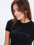 Signature Crop Tee Xs Tops Tees Black