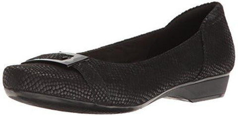 Blanche West Flat Black Snake Print Leather 6 W Us