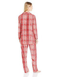 Ellen Tracy Sueded Micro Fleece Notch Collar Pajama Set, Multi Plaid, XLarge