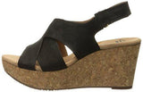 Annadel Fareda Wedge Sandal Black Nubuck 8 M Us