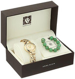 Jade Goldtone Watch And Gemstone Beaded Bracelet Set