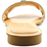 Michael Michael Kors Molly Open Toe Casual Flat Sandals Washed Denimvachetta Size 55