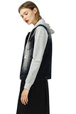 Holdwell Short Denim Jacket With Drawstring Hood Xsmall Black