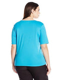 Kanu Surf Plus Size Solid Upf 50 Swim Shirt Rashguard Aqua 3X