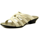 Emet Open Toe Casual Slide Sandals, White, Size 7.5