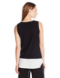 Sl Sweater W Woven Bottom Black Large