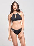 Coral Keyhole Swim Top Black Xs Swimwear Bikini Black