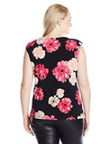 Plus Size Printed Extended Shoulder Top Blackrose 1X