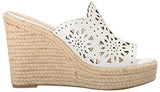 Nine West Derek Leather Wedge Sandal White 7 M Us