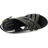 Justyne Open Toe Casual Leather Strappy Sandals Black Size 9