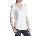 Cold Shoulder Top White Large