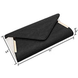 Sapphire Blue Pu Faux Leather Envelope Flap Alloy Metal Two Tone White Accented Fashion Clutch Handbag