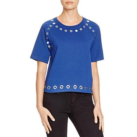 Michael Michael Kors Ponte Grommet Pullover Top Navy Xl