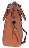 Leather Gg Charm Convertible Large Dome Handbag Tan