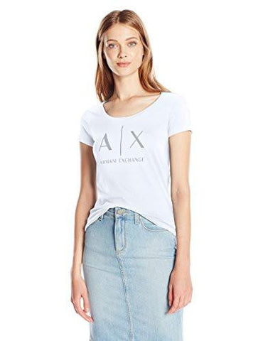 Core Logo Scoop Neck Tee White Large