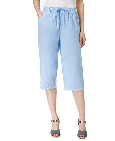 Drawstring Cropped Pants XLarge, Blue Whisper