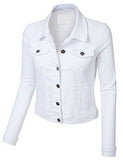 Rubyk Classic Long Sleeve Cropped Denim Jacket With Pockets