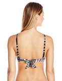 Kenneth Cole York After Midnight High Neck Laceup Halter Bra Bikini Top Black Large