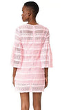 Eyelet Bell Sleeve Dress, Pink, 10