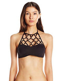 Algiers Solid High Neck Bikini Top Black 6