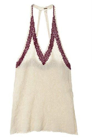 Knit Colorblock Tank Top Sweater Ivory L