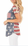 M2Mo Summer Short Sleeve American Flag Print Tshirt Tee Aspic Us Xl