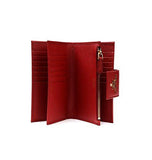 Wiberlux Prada Metal Logo Detail Real Leather Tab Wallet One Size Red