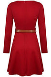 Creti Casual Long Sleeve Aline And Flare Tunic Dress Shirt Dress