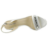 Nine West Ganiston Us 85 White Open Toe Slingback Heel