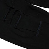Vicvik High Waist Knee Skinny Denim Distressed Ripped Boyfriend Jeans M Black