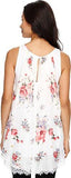 Lace Hem Tank Top Floral Shirt
