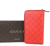 Ssima Leather Wallet Zip Around Travel Clutch 321117 Coral Red