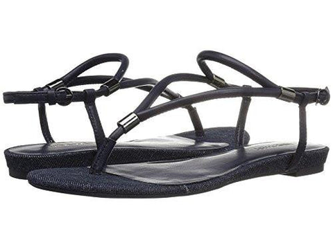 Nine West Rivers Synthetic Dress Sandal Navy 8 M Us